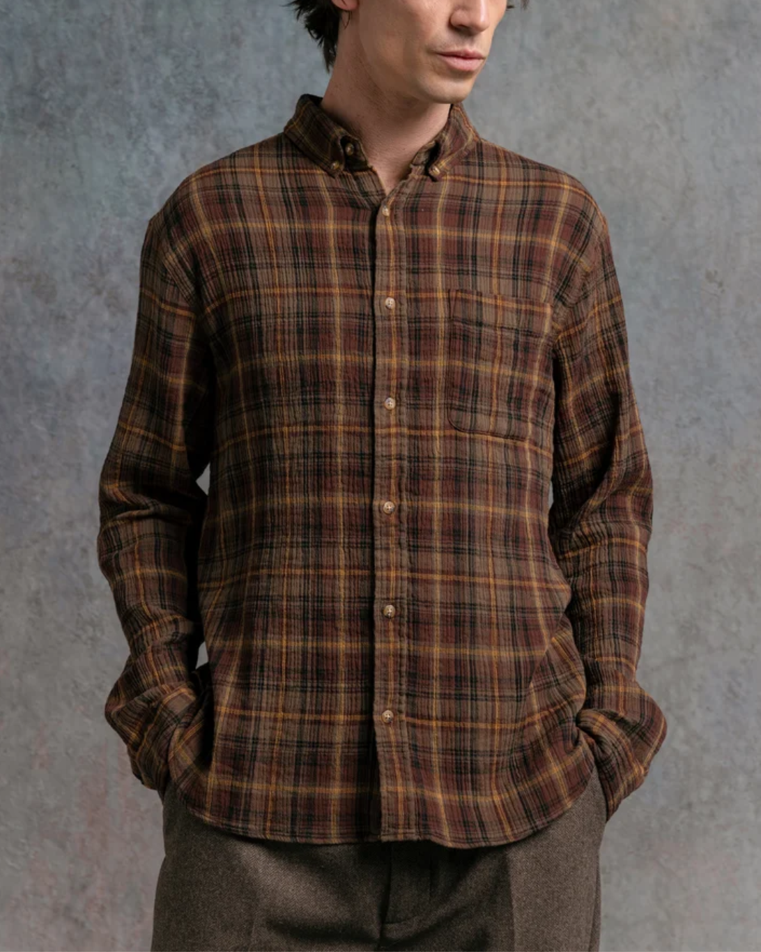 Raeburn Seersucker Shirt | Brown