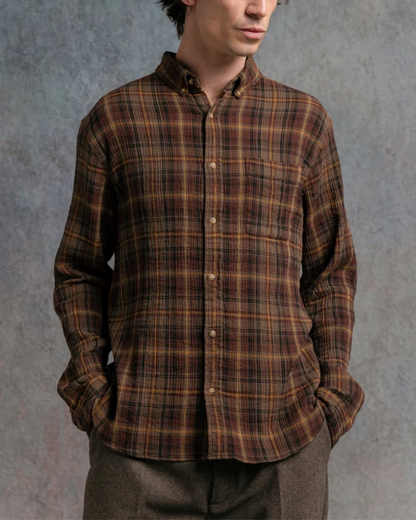 Raeburn Seersucker Shirt | Brown