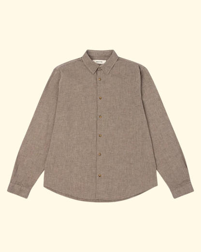 Dirleton Herringbone Shirt | Brown