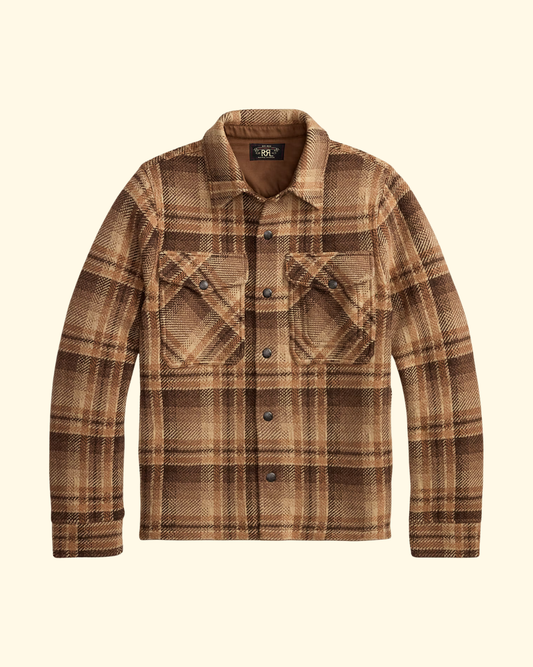 Plaid Sweater Workshirt | Tan Rust Multi