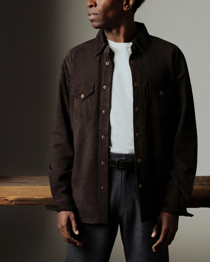 Savoy Suede Workshirt | Chocolate