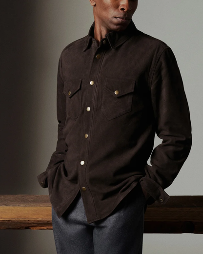 Savoy Suede Workshirt | Chocolate