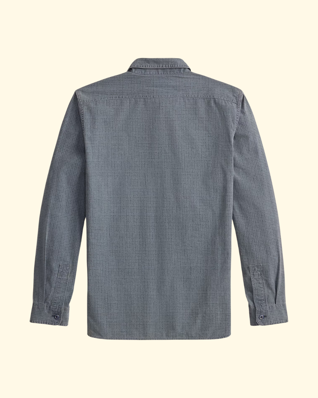 Check-Print Woven Workshirt | Blue Navy