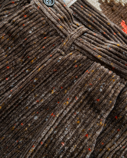 Donegal Corduroy Pleated Chino | Rustic Brown