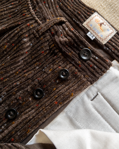 Donegal Corduroy Pleated Chino | Rustic Brown