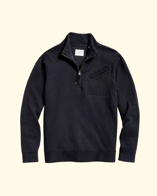 Quilted Half Zip | Dark Navy
