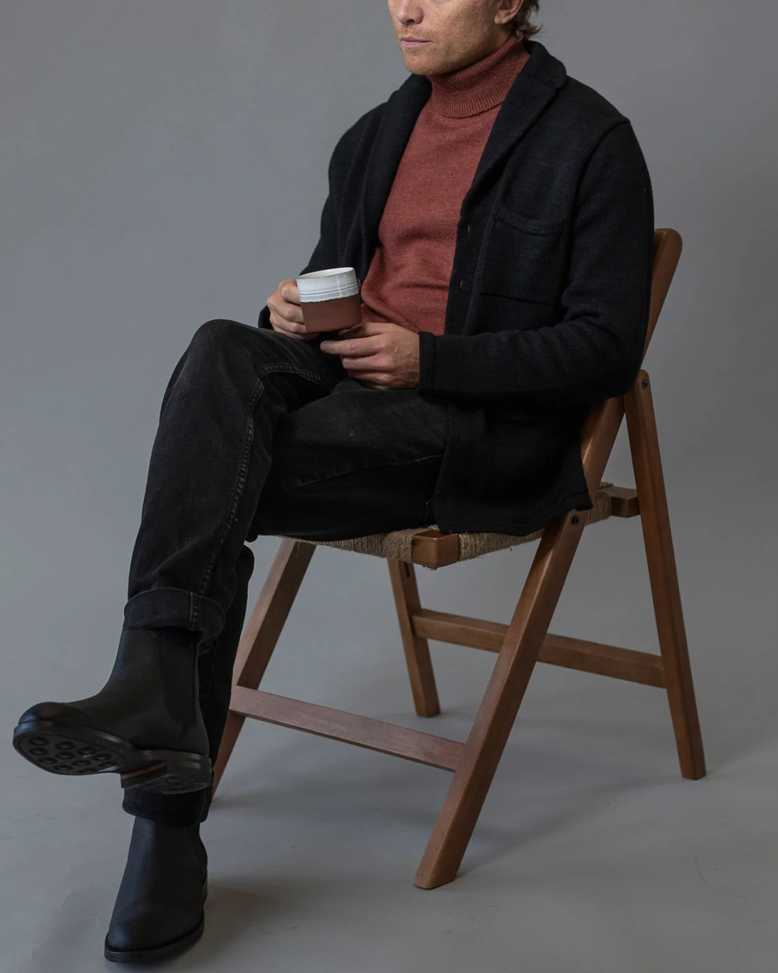 Textured Pub Jacket | Black Marl