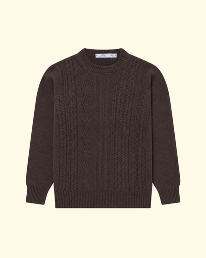Ridges Aran Crewneck | Brown