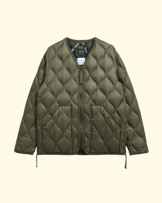 Military V-Neck Down Shell | Dark Olive