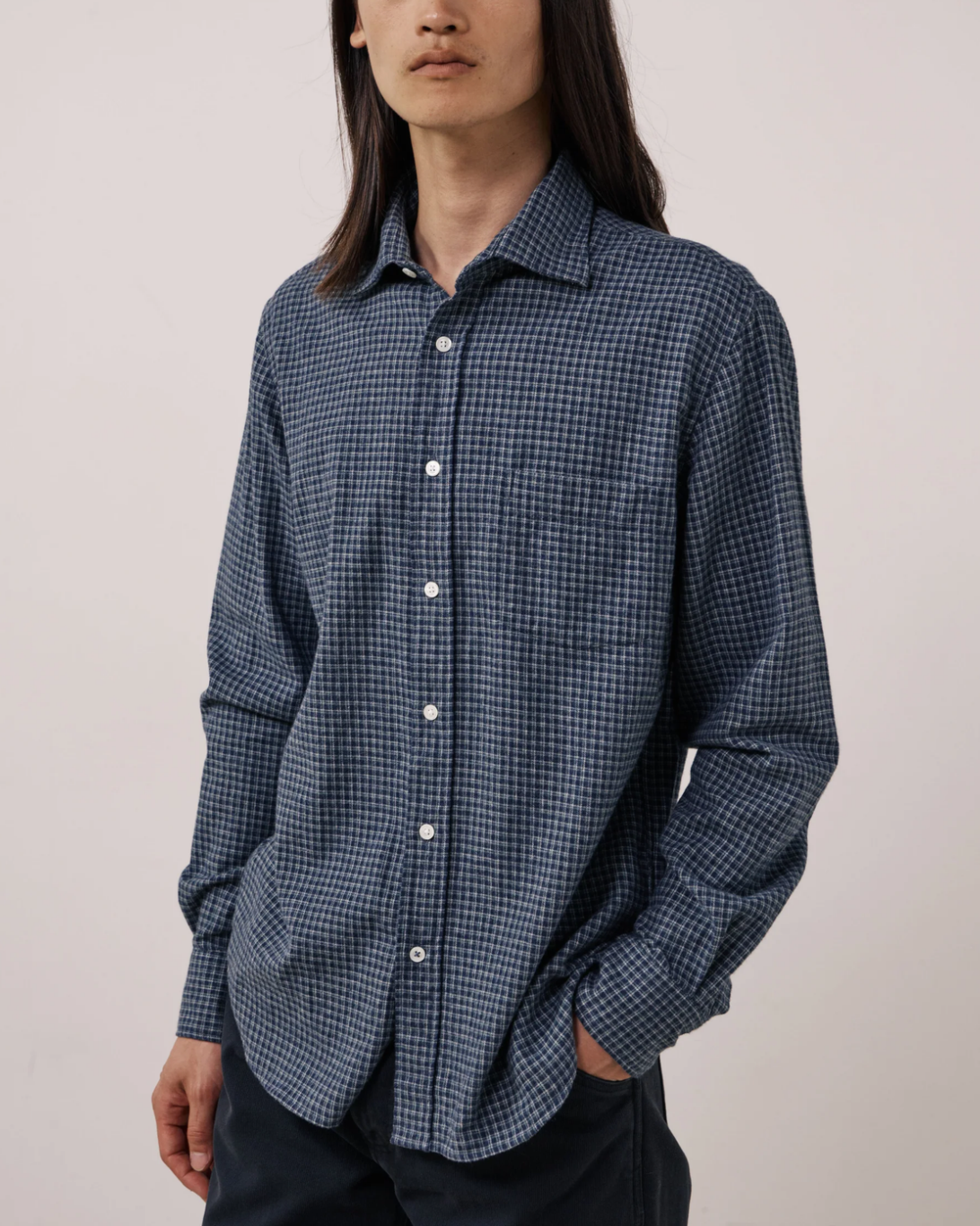 Paul Brushed Flannel | Navy