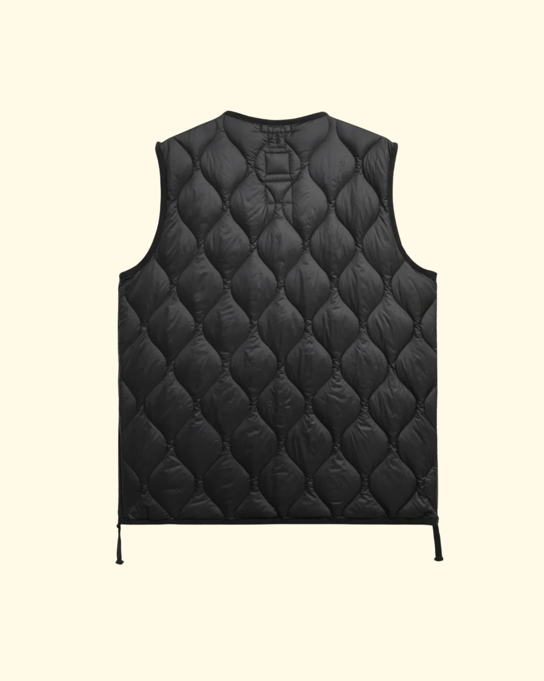 Military V-Neck Zip Down Vest | Black