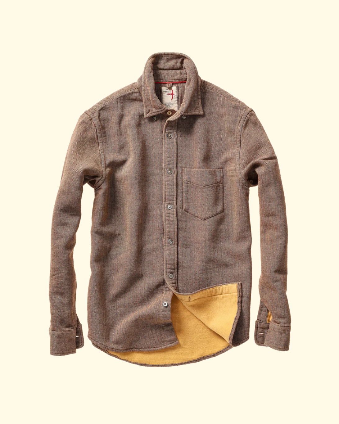Herringbone Flannel Shirt | Lt Brown