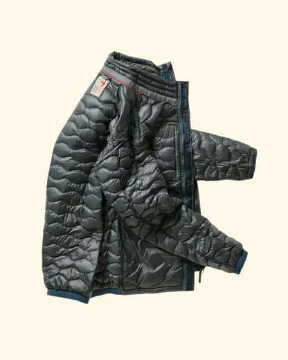Wave-Quilt Down Jacket | Blk Forest