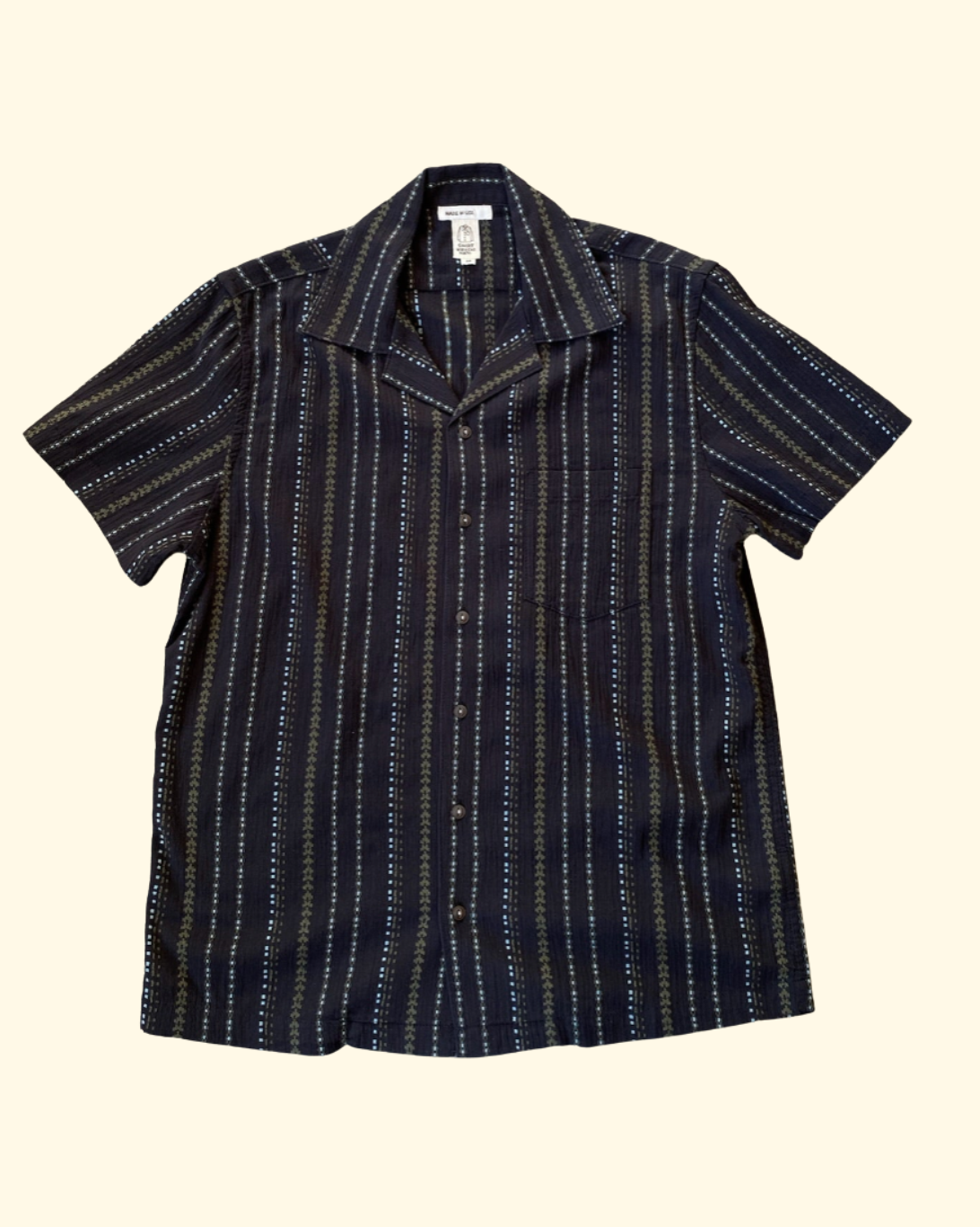 The Wrench Dobby Stripe S/S | Black