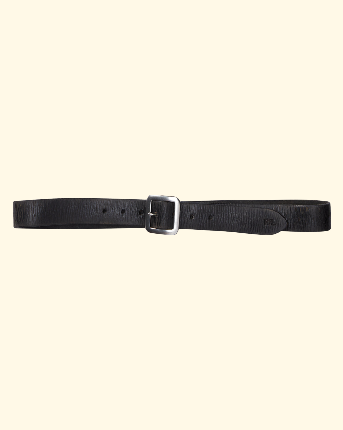 Hand-Burnished Leather Belt | Vintage Black