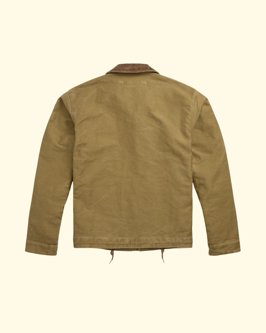 Corduroy-Collar Cotton Deck Jacket | Khaki Drab