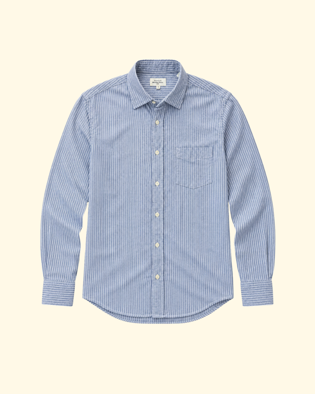 Paul Stripe Brushed Twill Shirt | Blue