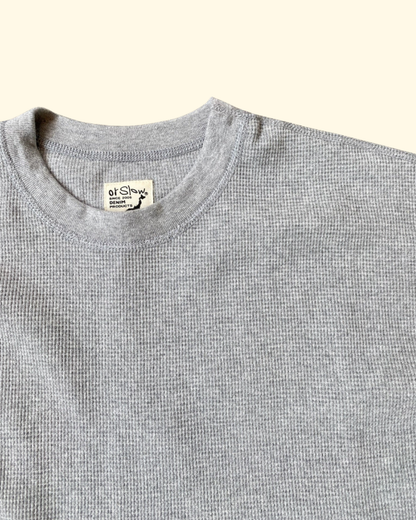 Waffle-Knit Crew | Heather Gray