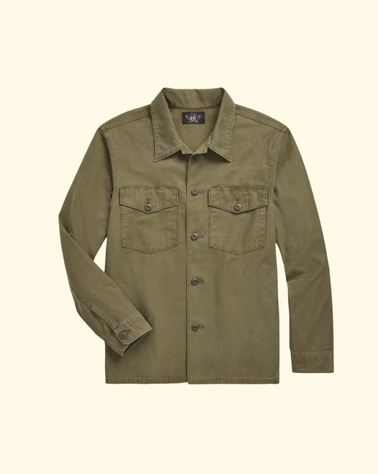 Reverse-Sateen New Barrow Overshirt | Olive