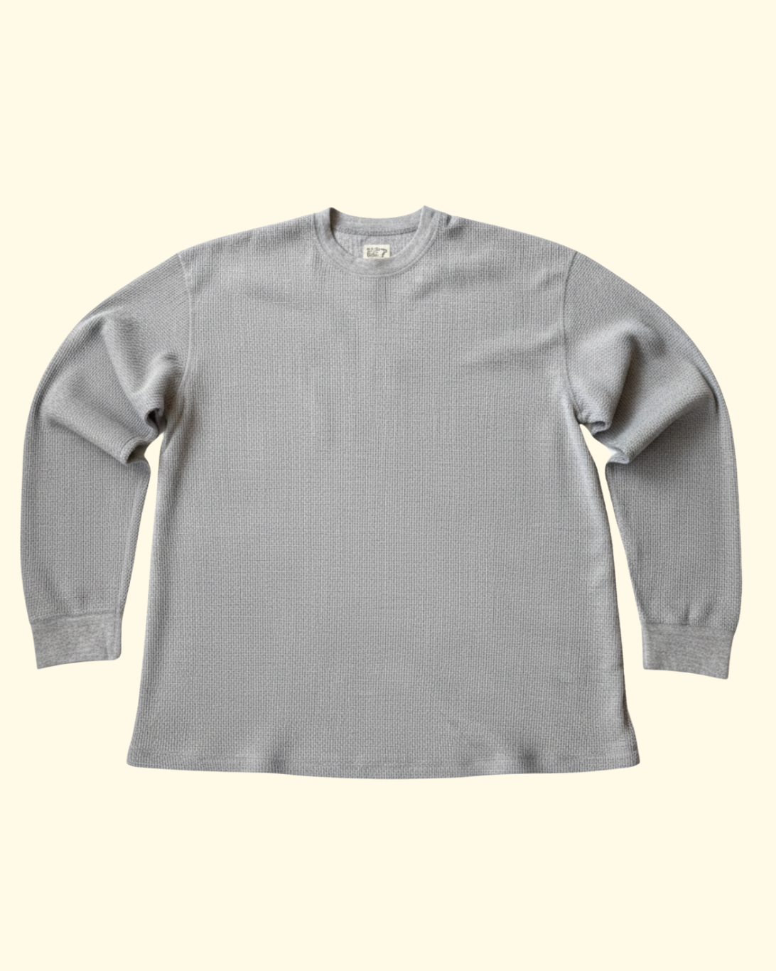 Waffle-Knit Crew | Heather Gray