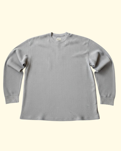 Waffle-Knit Crew | Heather Gray