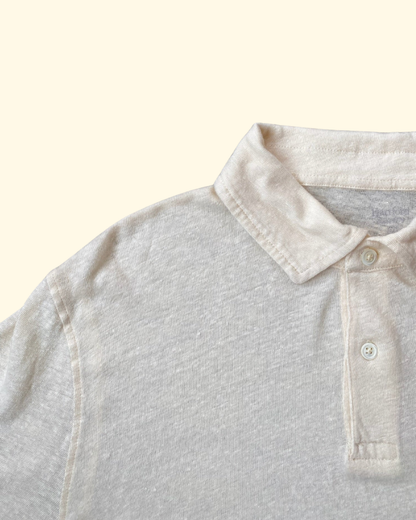 Knitted Linen Polo | Off White