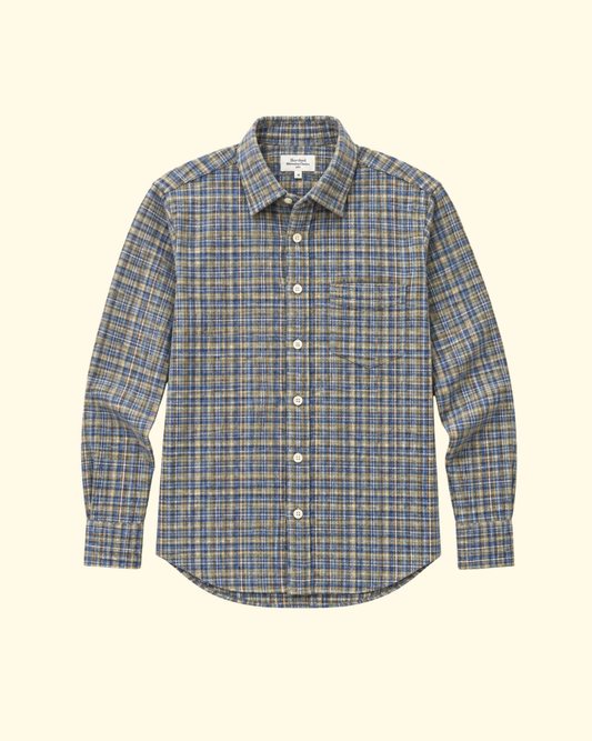 Paul Brushed Plaid Shirt | Grey