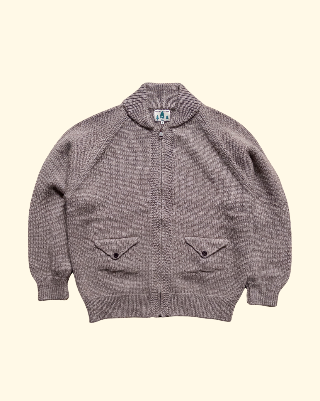 Zip Shawl Cardigan | Taupe
