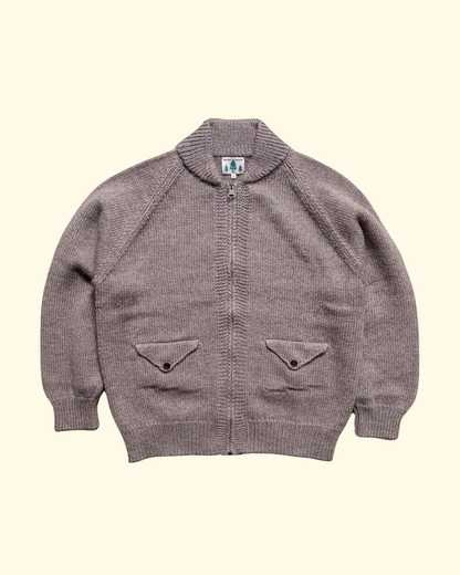 Zip Shawl Cardigan | Taupe