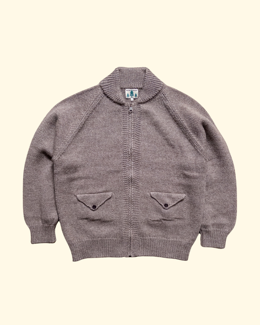 Zip Shawl Cardigan | Taupe