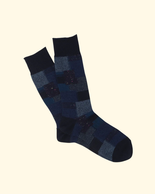 Patchwork Sock | Navy