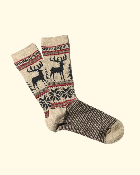 Wool Deer Snow Sock | Beige