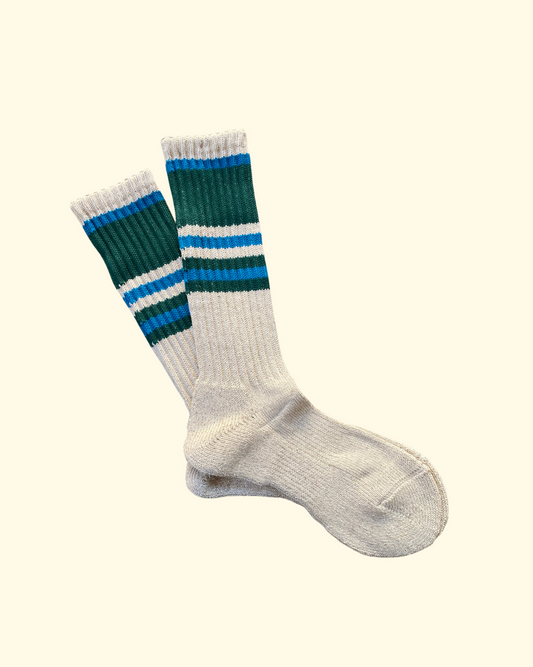 Line Pile Crew Sock | Green