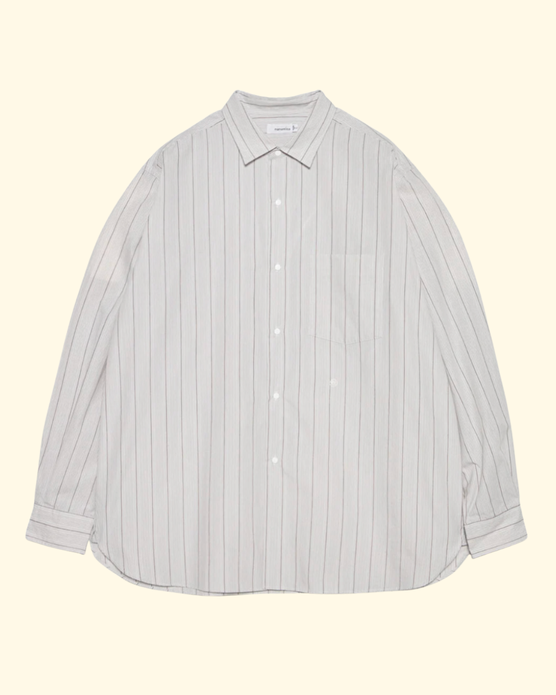 Regular Collar Stripe Wind Shirt | Gray