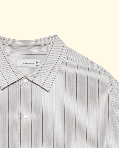 Regular Collar Stripe Wind Shirt | Gray