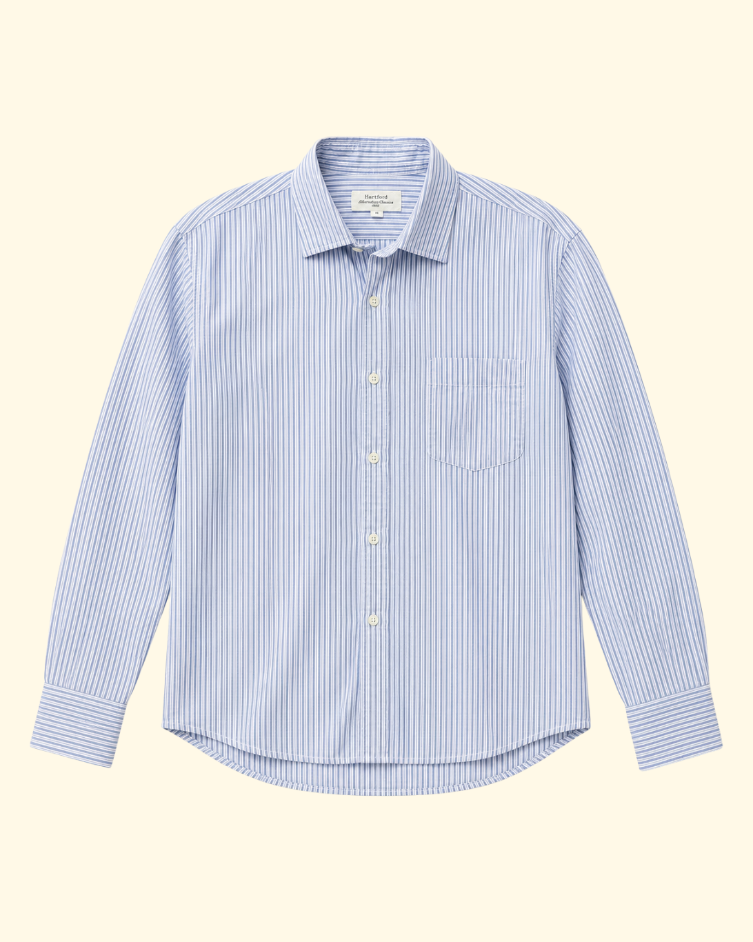 Paul Slubby Stripe Shirt | White & Blue