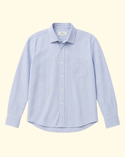 Paul Slubby Stripe Shirt | White & Blue