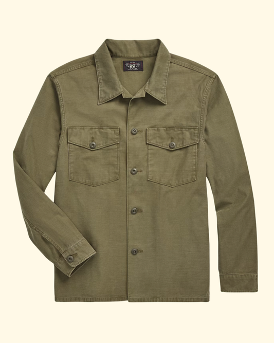 Reverse-Sateen New Barrow Overshirt | Olive