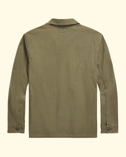 Reverse-Sateen New Barrow Overshirt | Olive