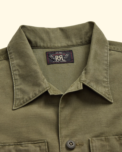 Reverse-Sateen New Barrow Overshirt | Olive