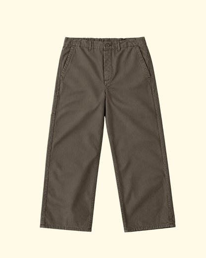 Wide Fit French Work Pant | Coffee Brown
