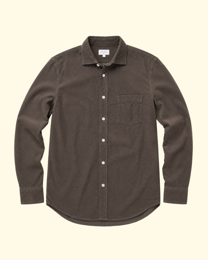 Paul Pat Fine Cord Shirt | Mocha