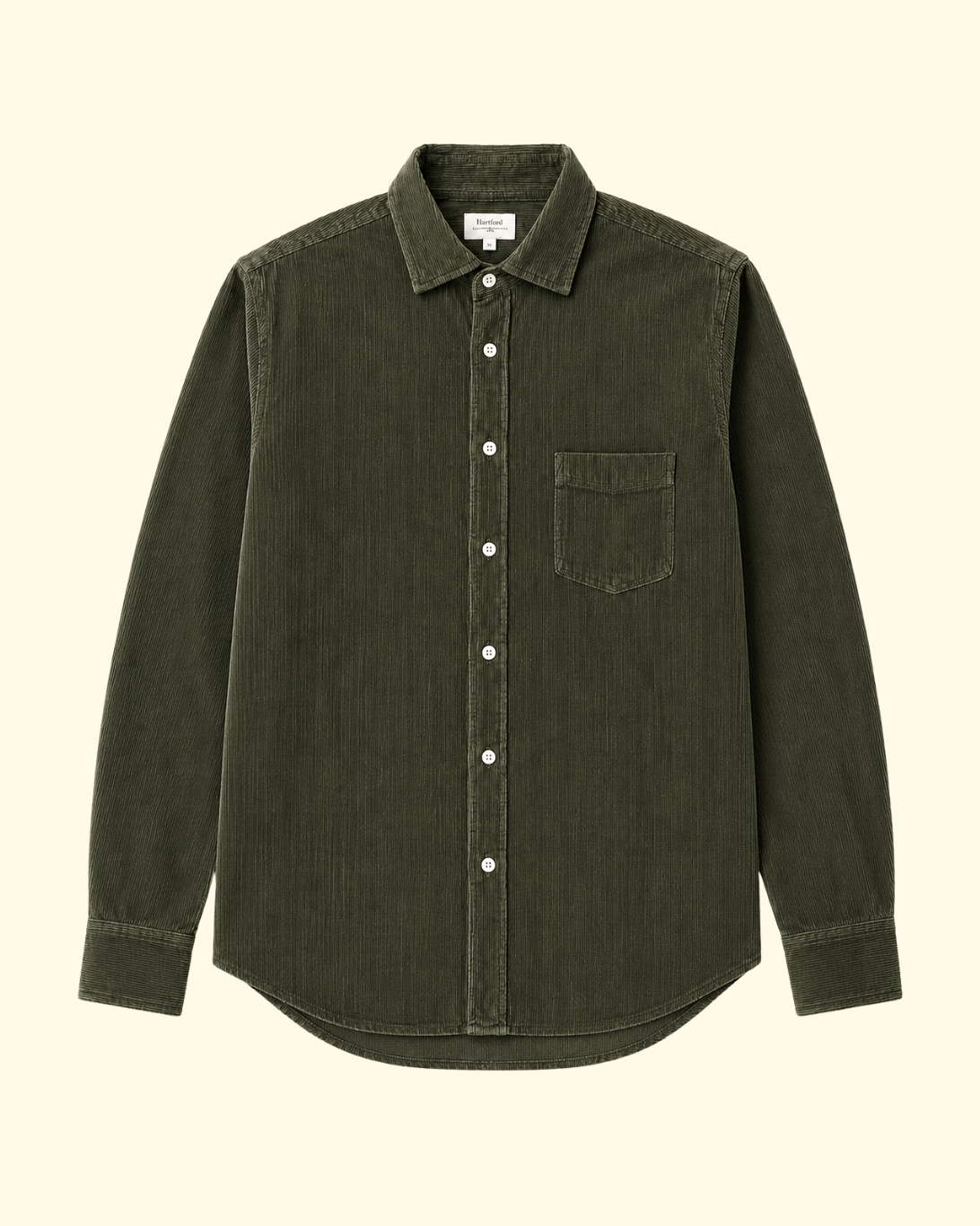 Paul Pat Fine Cord Shirt | Olive