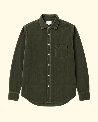 Paul Pat Fine Cord Shirt | Olive