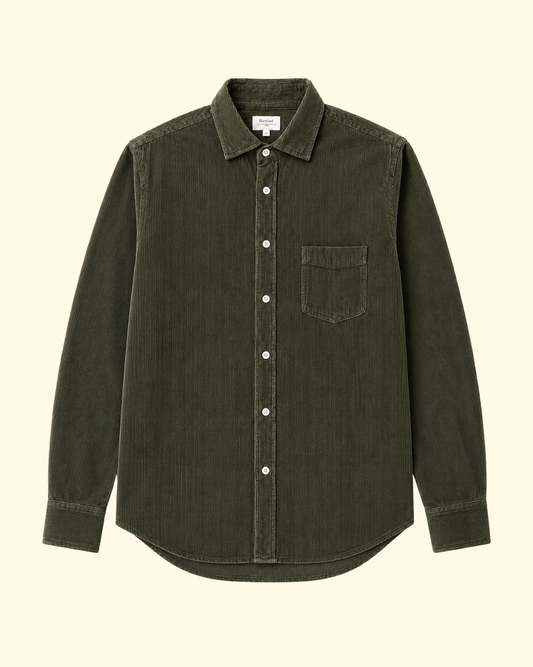 Paul Pat Fine Cord Shirt | Olive
