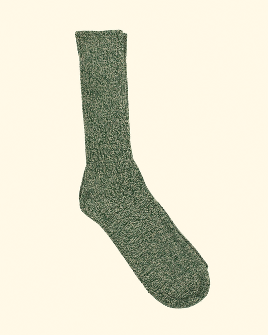 Recycled Cotton Camp Sock | Evergreen Melange