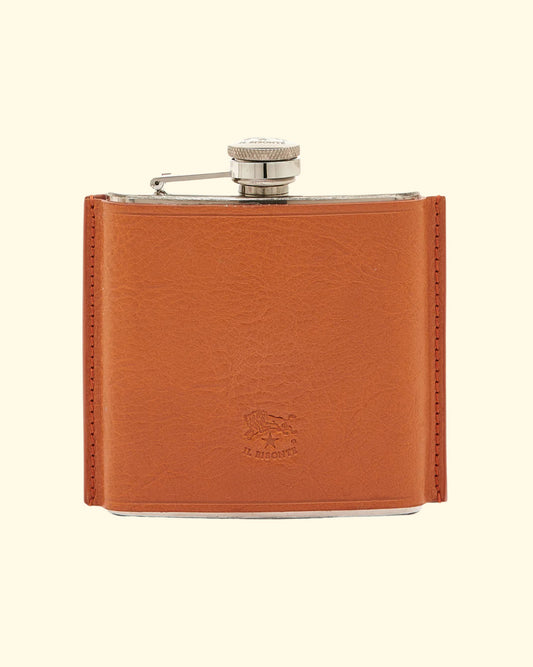 Cowhide + Stainless Steel Hip Flask | Caramel