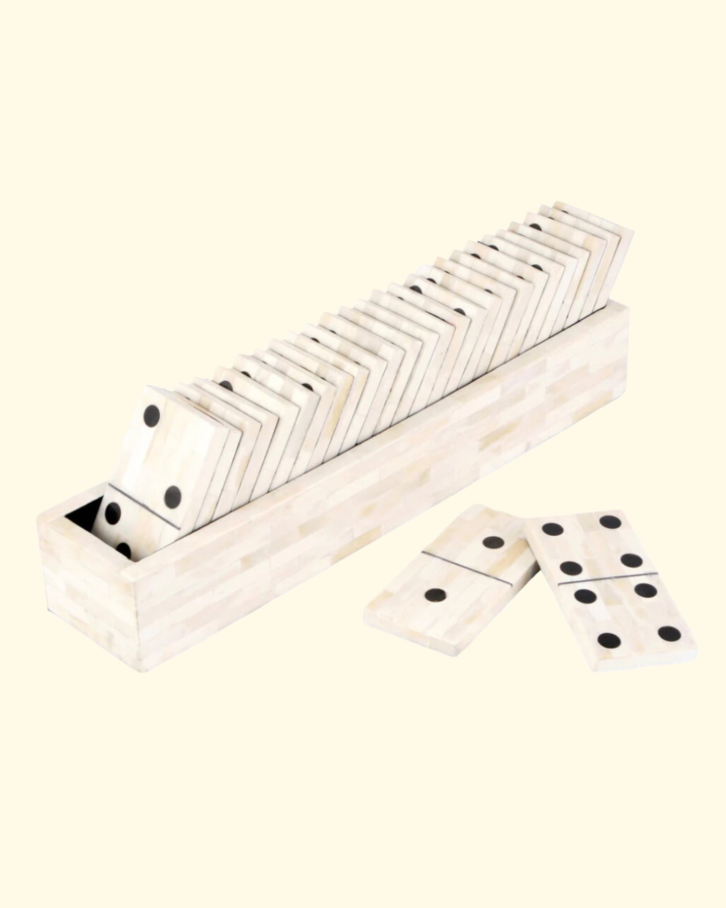 Bone Extra Large Dominos | White