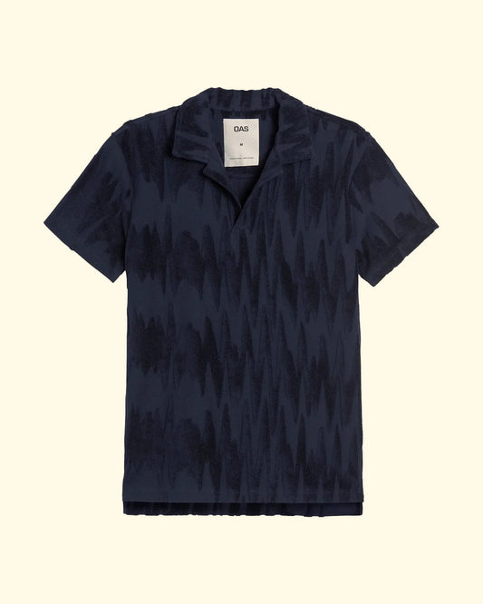 Glitch Polo Terry Shirt | Navy