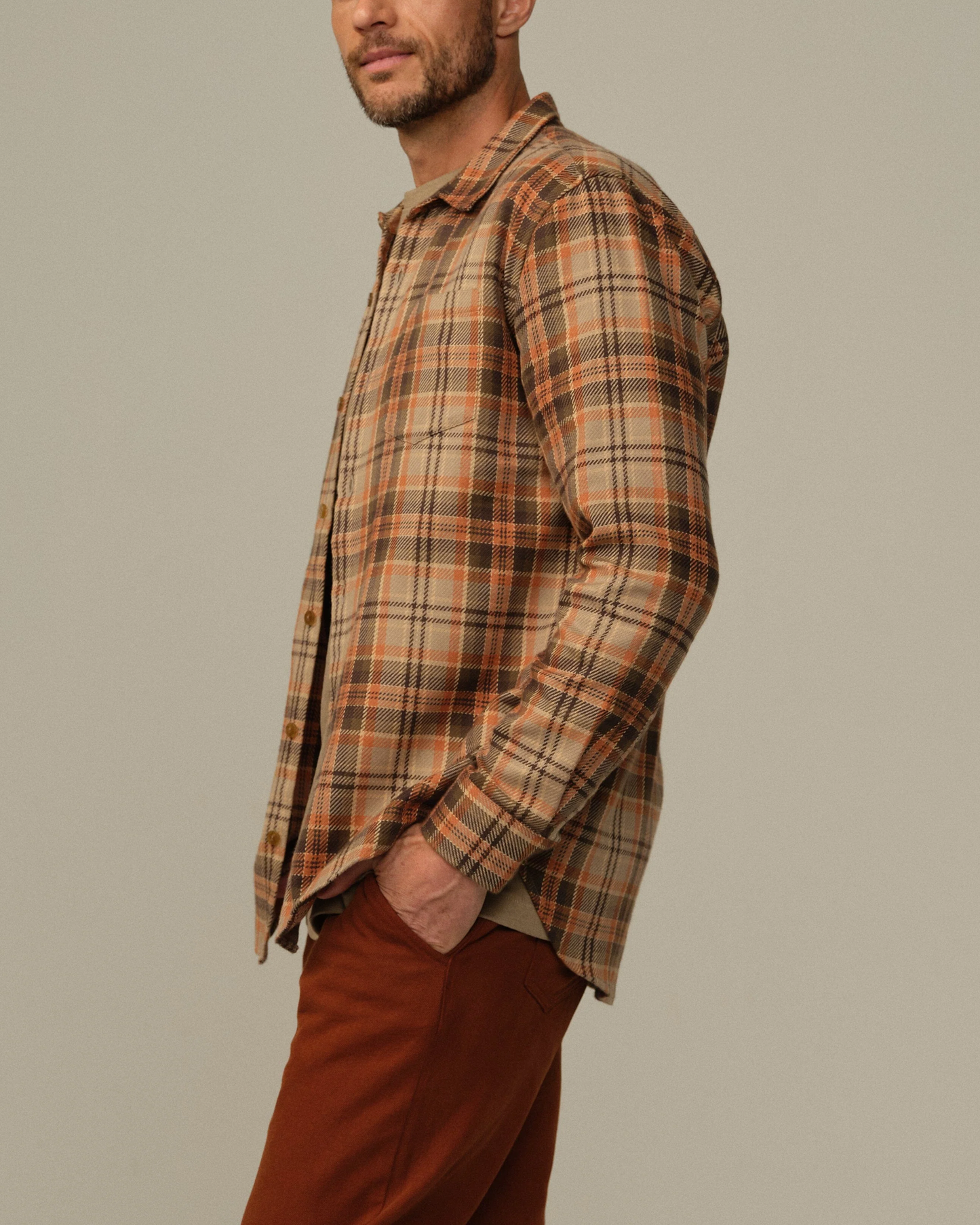 Dobby Flannel | Orange Plaid